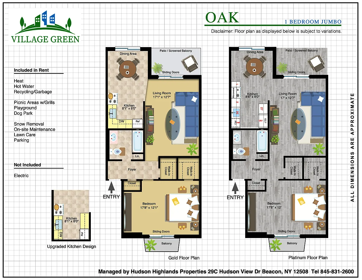 Floor plan 1 BR Oak