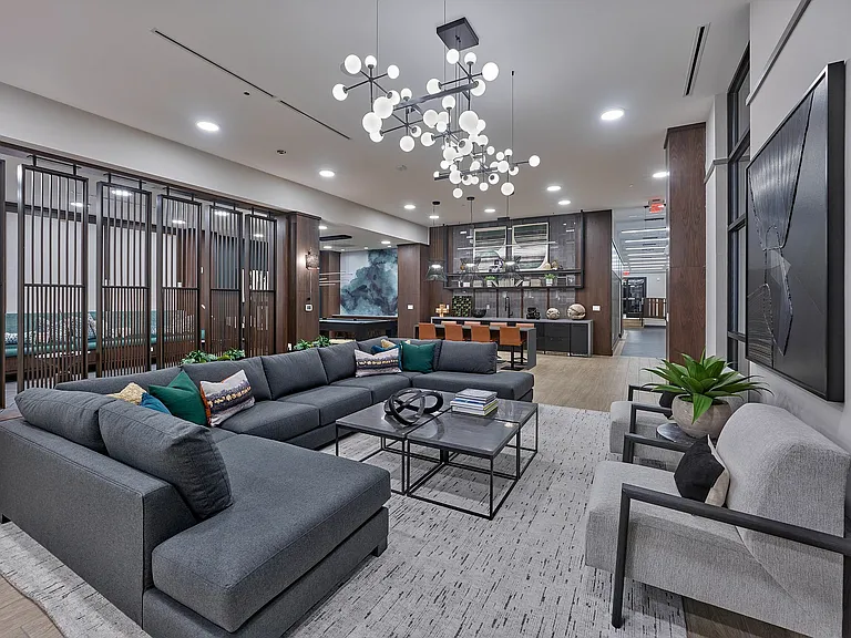 Experience the elegance of this chic modern living room, perfect for stylish gatherings and relaxation.