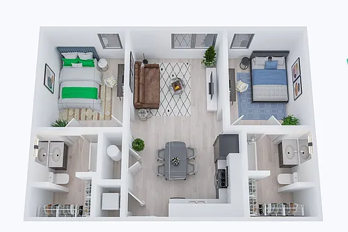 Floor plan 2BR/2BA - Duncan