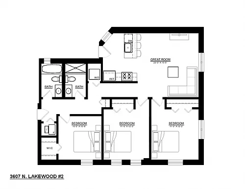 Floor plan Three Bedroom
