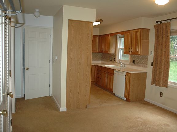 Kitchen opens to eating area