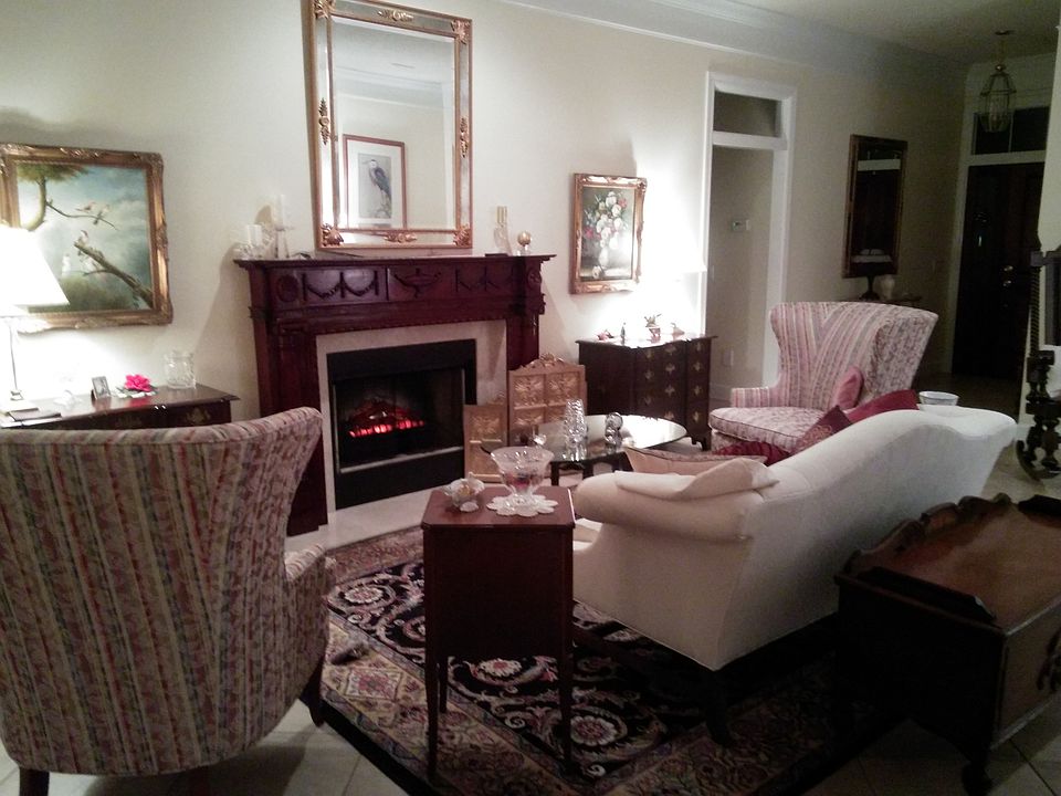 large living room with firep