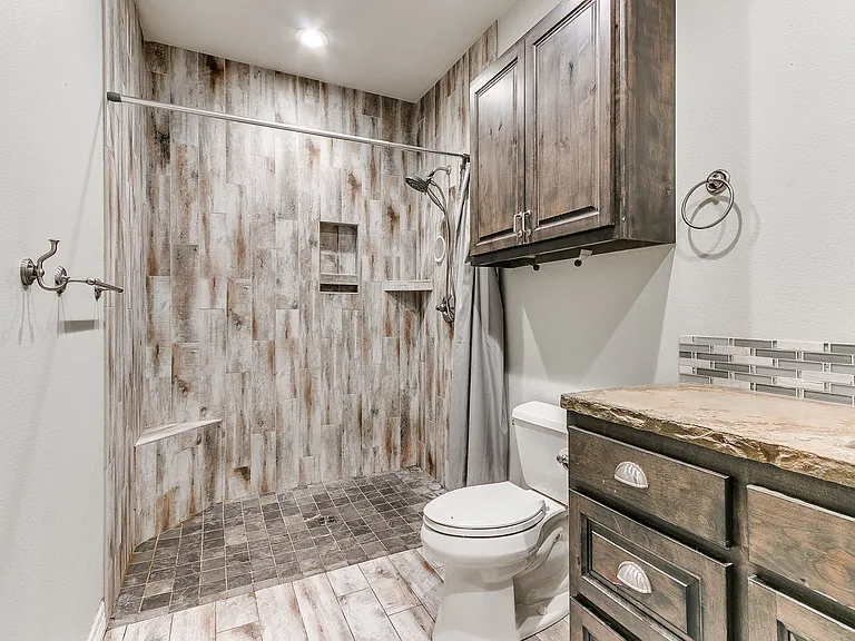 Shower in full bathroom