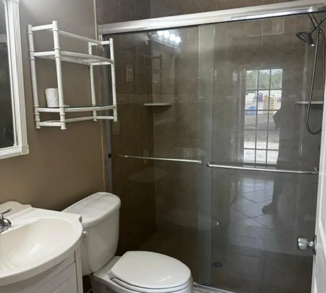Master Bathroom with vanity storage mirror