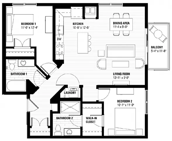 Floor plan Dallas - 2E