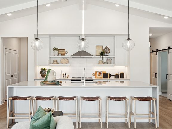 Kitchen with floating shelves