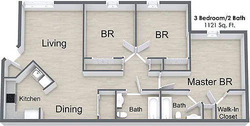 Floor plan Three Bedroom