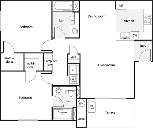 Floor plan 2 Bedrooms B