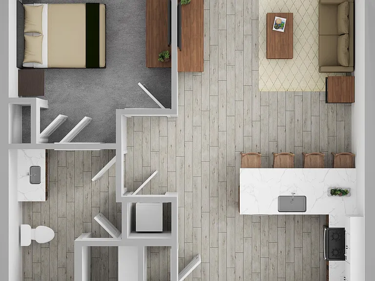 1 bedroom floor plan