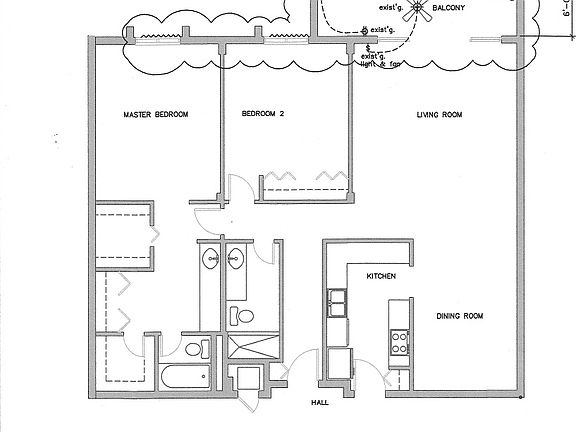 1,330 square feet unit floor plan