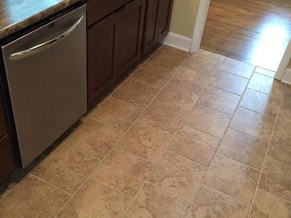 Dishwasher & porcelain tile floor