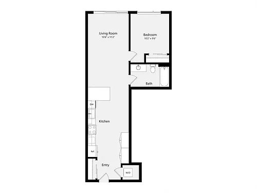 Floor plan One Bedroom B04B