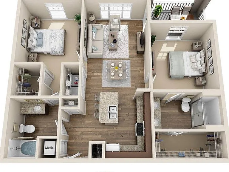 2 Bedroom | 2 Bath | 1059 SF 2 Bedroom | 2 Bath | 1059 SF