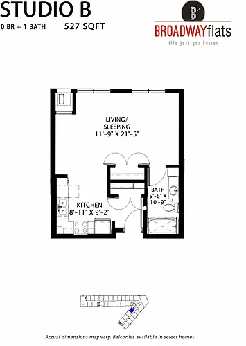 Floor plan Studio B