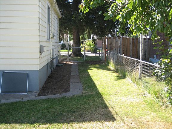 Side yard showing fence