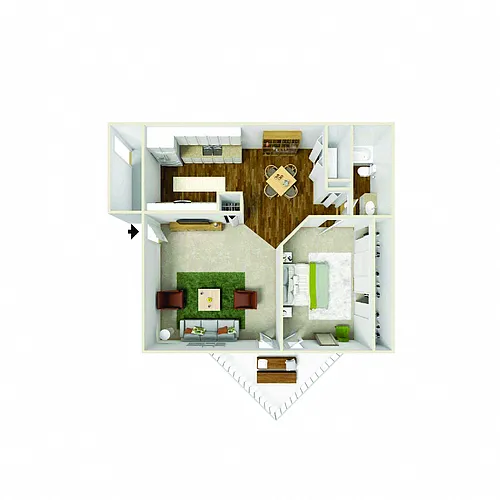 Floor plan One Bedroom One Bath