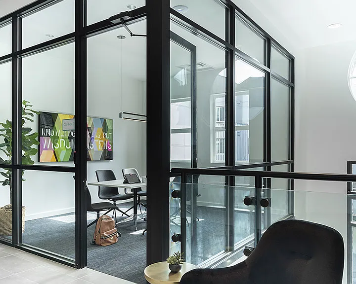 Apartment community business center with conference room at Griffis Lake Washington in Renton, Washington.