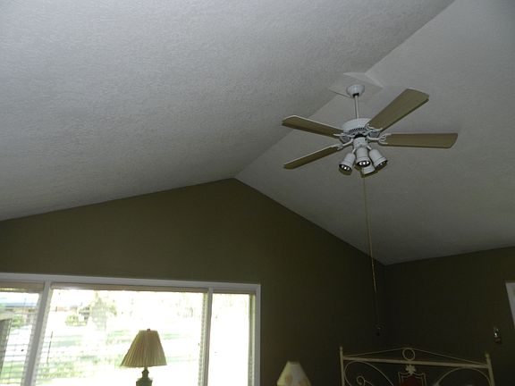 Master Bedroom catheral ceiling and picture  window