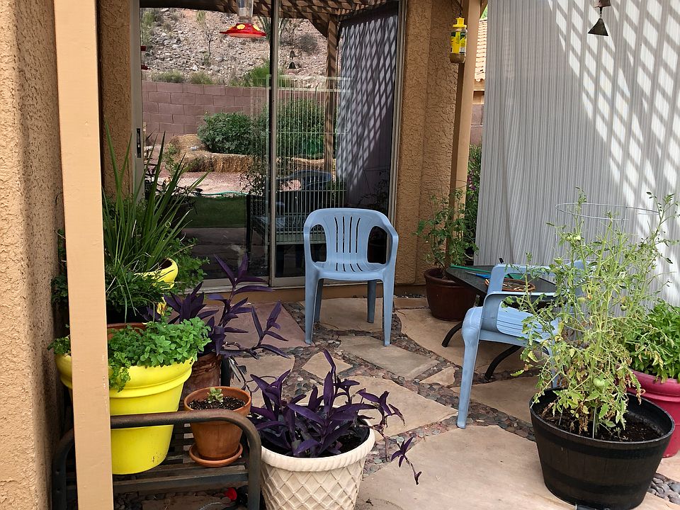 Covered flagstone patio