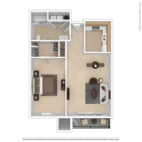 Floor plan 1 Bedroom Traditional