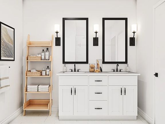 Primary bath with dual sinks