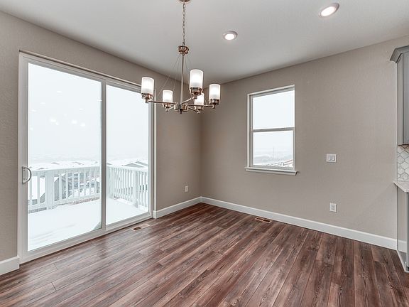 The Snowberry floorplan, dining area.