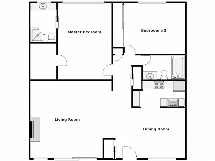 Floor plan 2 Bed / 2 Bath: Type A