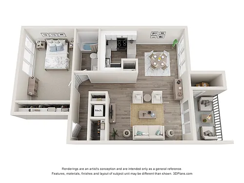 Floor plan 1 Bedroom Reno