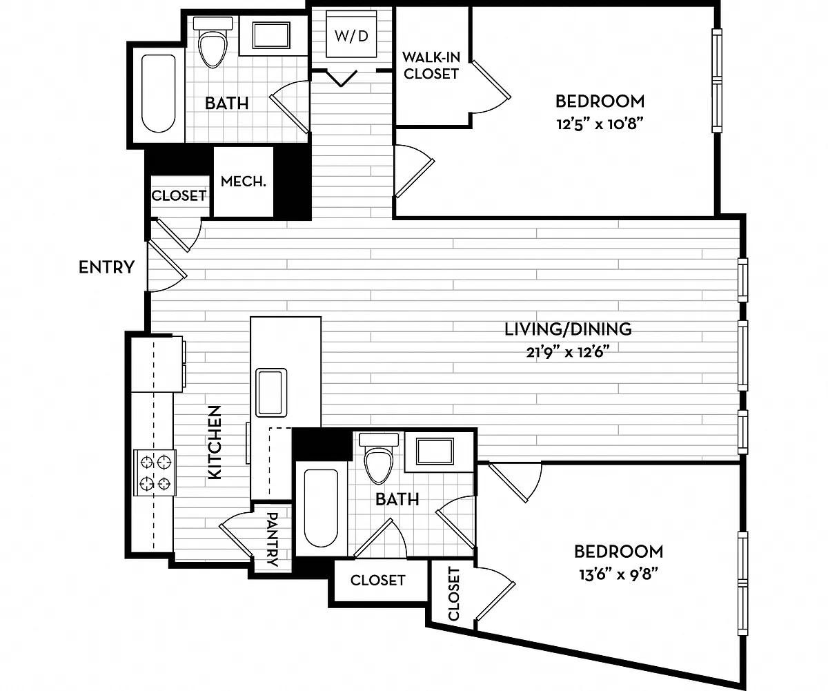 Floor plan 977 Sq Ft