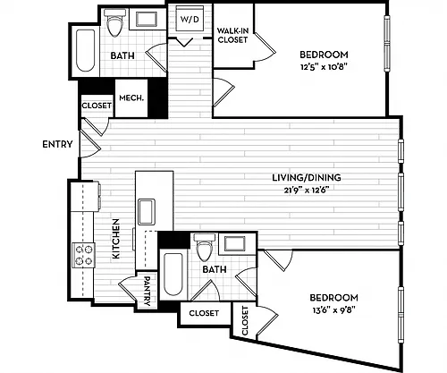 Floor plan 977 Sq Ft