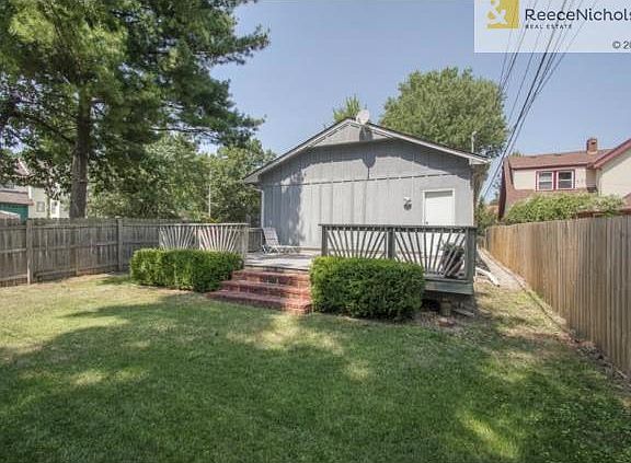 Private back yard with deck