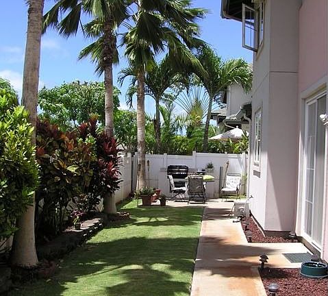 Back yard with patio
