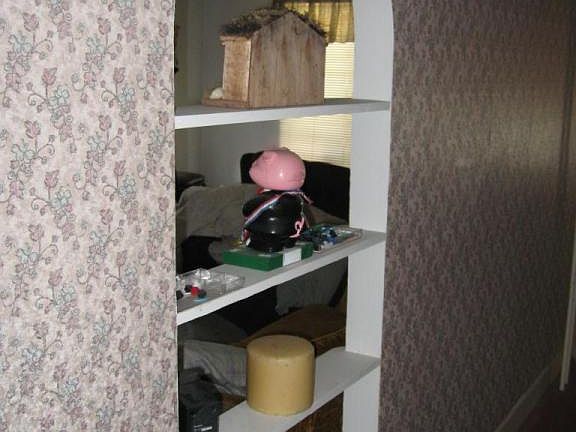 Built-in book shelves