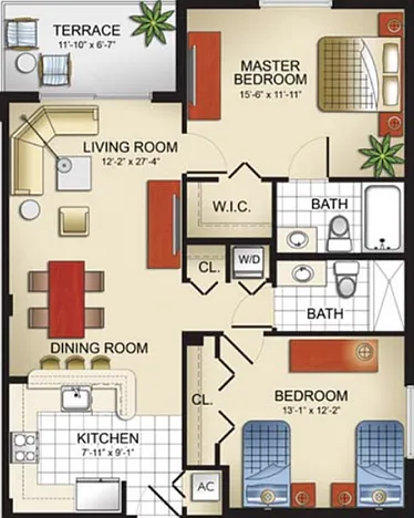 Model i4 | 2 Bedroom, 2 Bath Model i4 | 2 Bedroom, 2 Bath