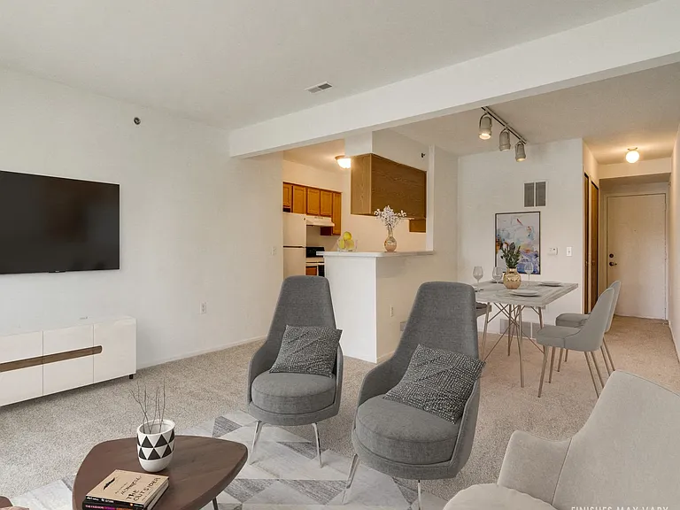 Malva Model Living Room with Kitchen and Dining View