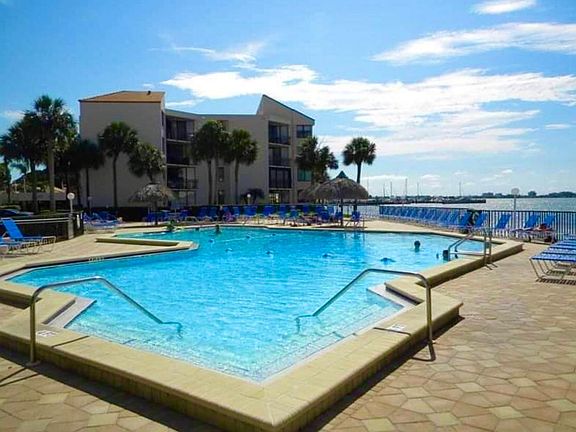 Pool across the parking lot