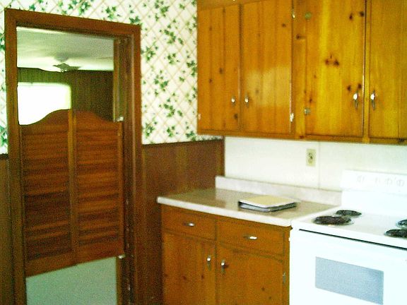 Kitchen with Knotty Pine Cabinets