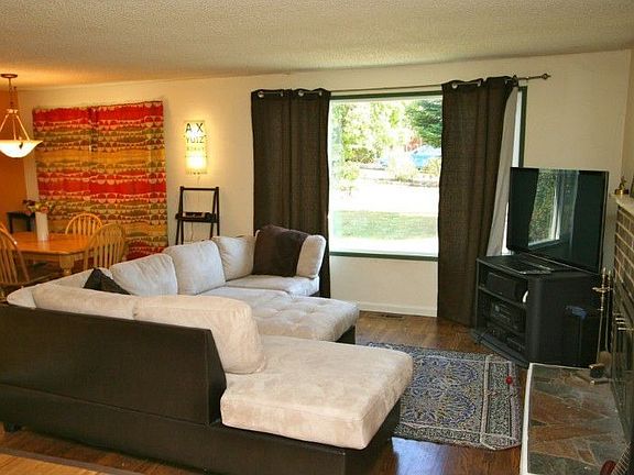 Living room with eat in kitchen off to the left