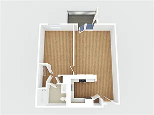 Floor plan 1BD/1BA/MKT