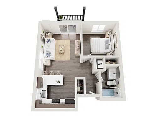 Floor plan 1 Bedroom B5 - 2nd - 1st