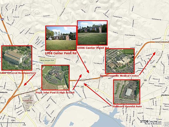 Aerial Map of Hendersonville/Rivergate mall & 1006 & 1008