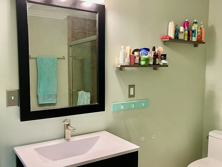 2nd Bathroom with Dual Sinks, Large Walk in Shower