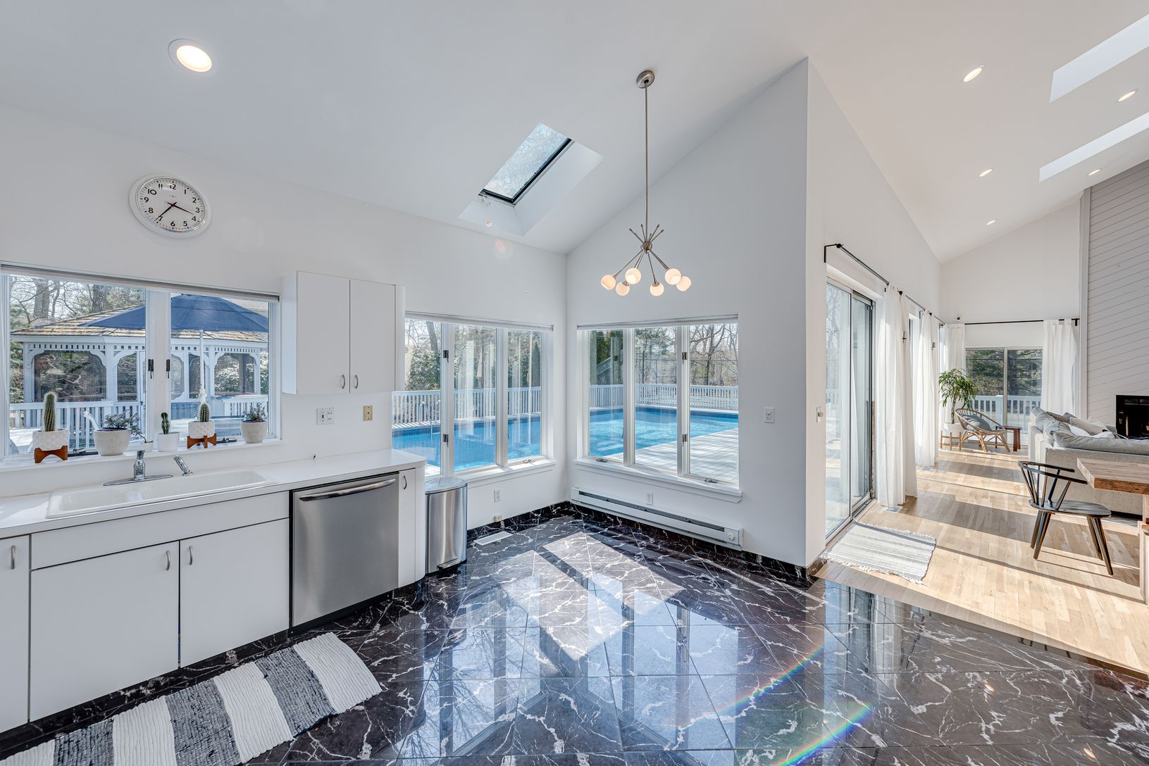  Open kitchen to dining and living area