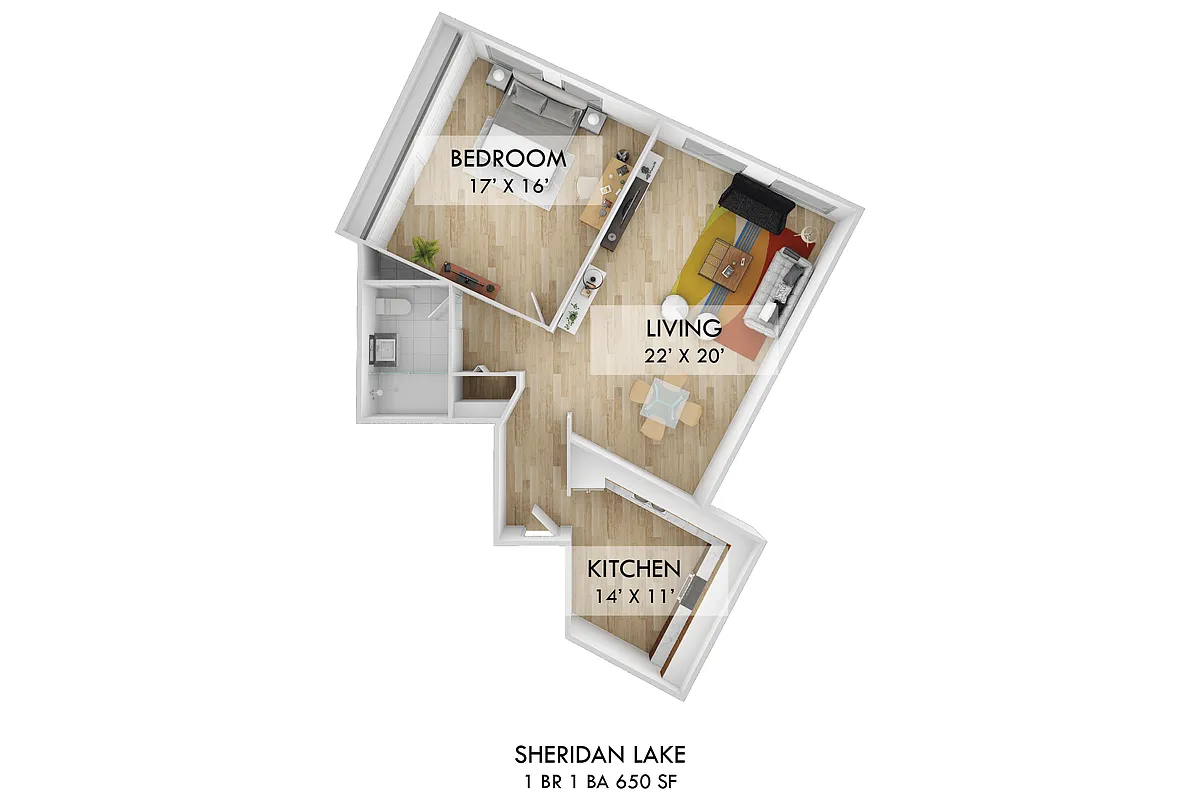 Floor plan One Bedroom B