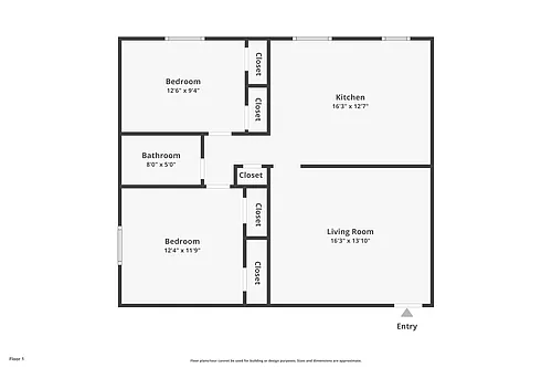 Floor plan Two bedroom One bath