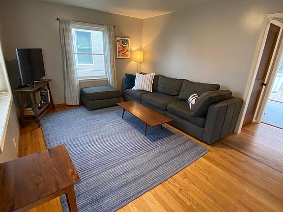 Living room with hardwood floors.
