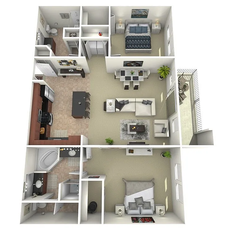 Floor plan 2X2 B