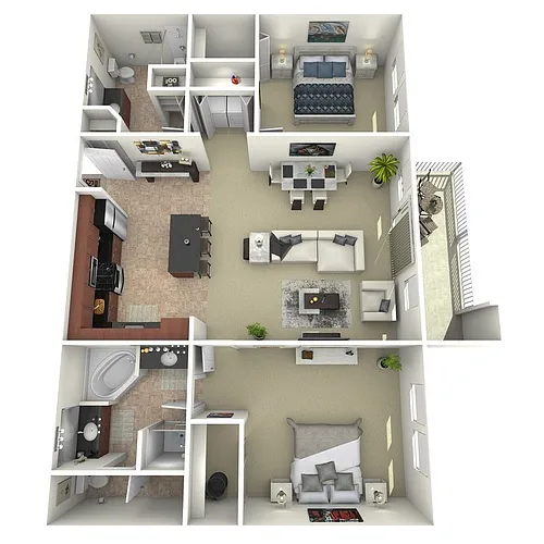 Floor plan 2X2 B