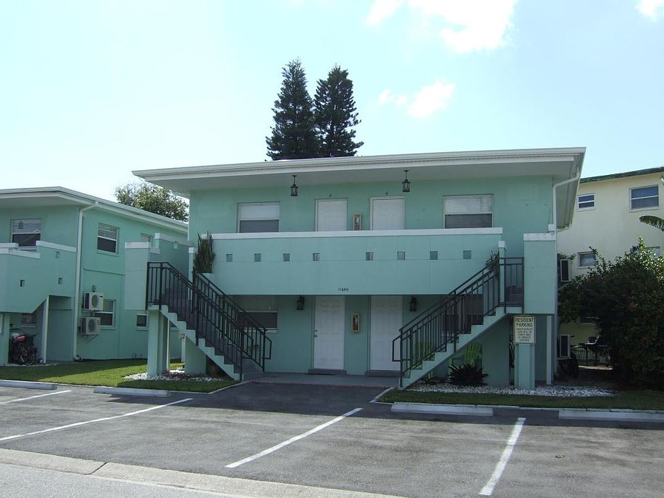 Located on a quiet residential street, but only a few blocks to busy Gulf Blvd and the sandy beach. Your apartment is bottom right, neighbors nearby, must be considerate and quiet, please. Four apartments, four assigned parking spots. Your space is on th