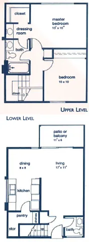 Floor plan Two Bedroom Townhome